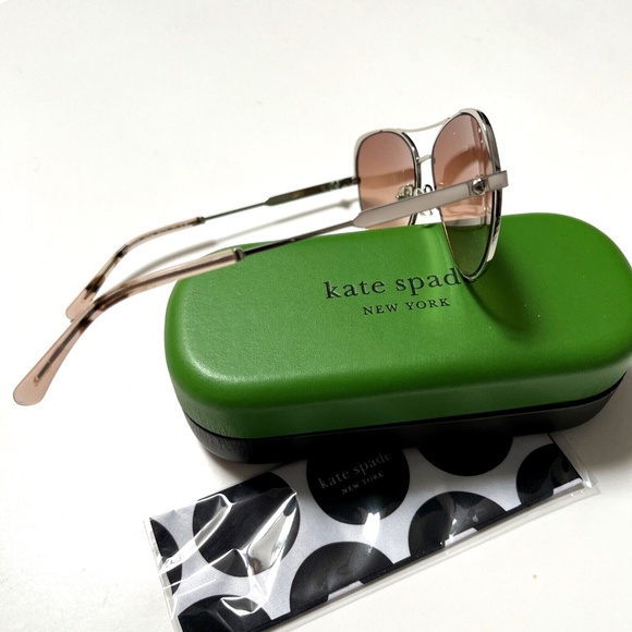 New in Case Original KATE SPADE Sunglasses Katalina Aviator YB7/HA Brown Silver main image 11